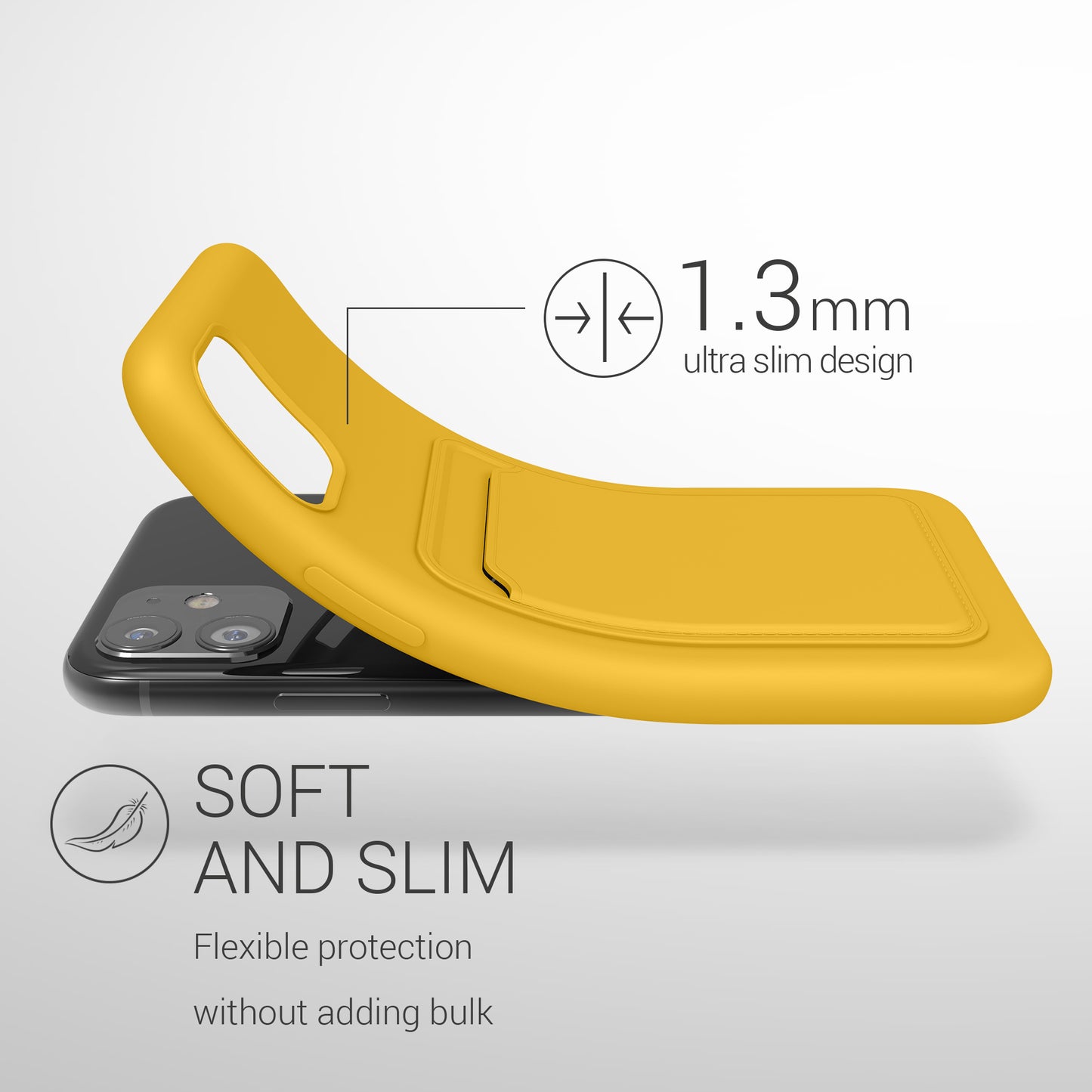 iPhone 11 Handyhülle mit Kartenfach Silikon Matt