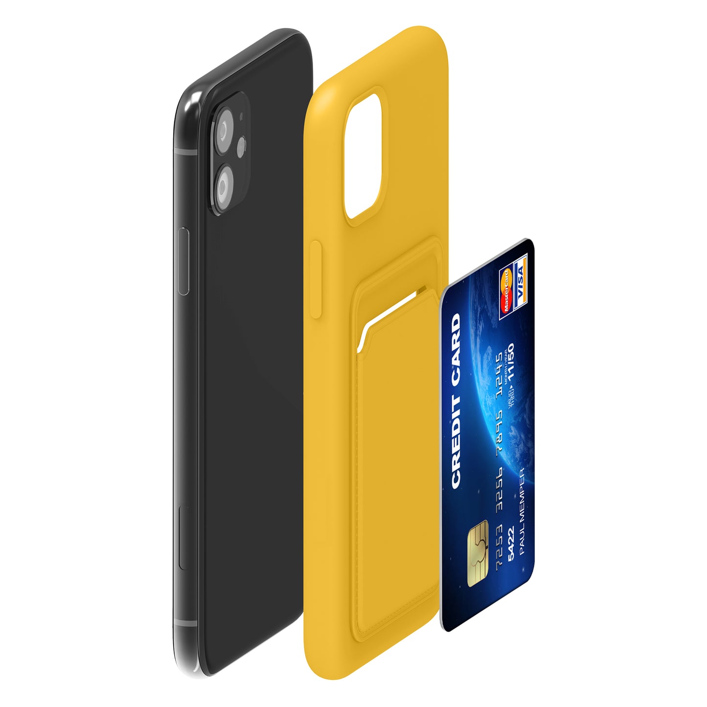 iPhone 11 Handyhülle mit Kartenfach Silikon Matt