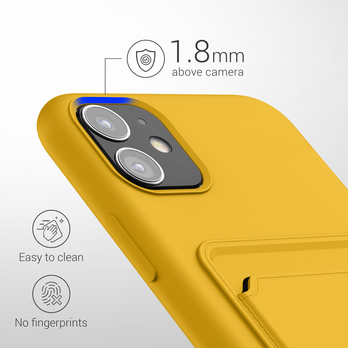 iPhone 11 Handyhülle mit Kartenfach Silikon Matt