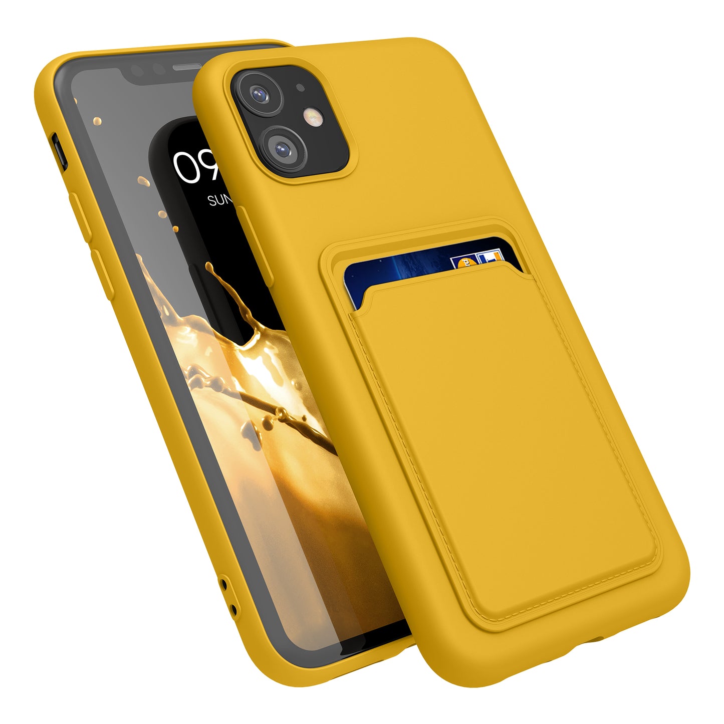iPhone 11 Handyhülle mit Kartenfach Silikon Matt