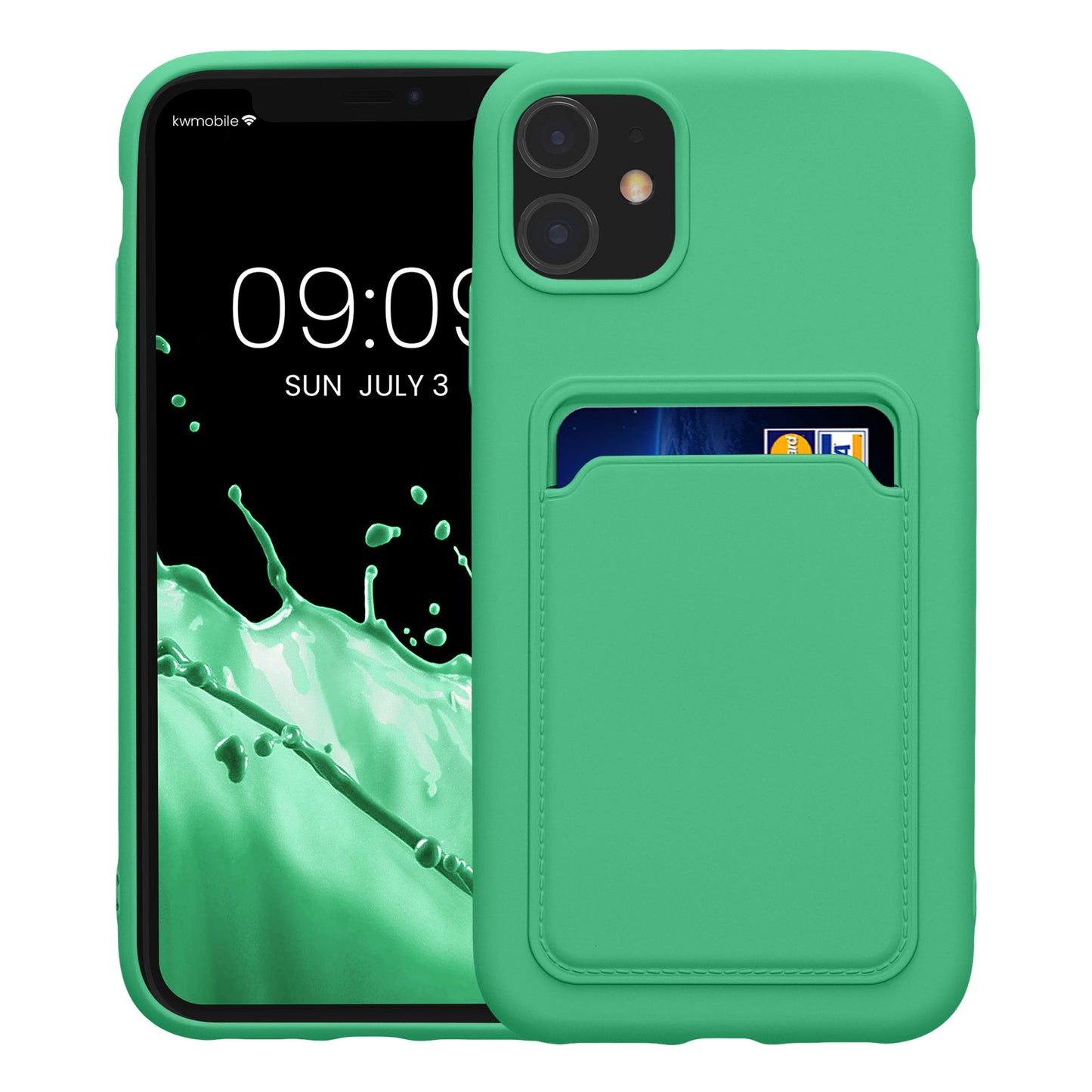 iPhone 11 Handyhülle mit Kartenfach Silikon Matt