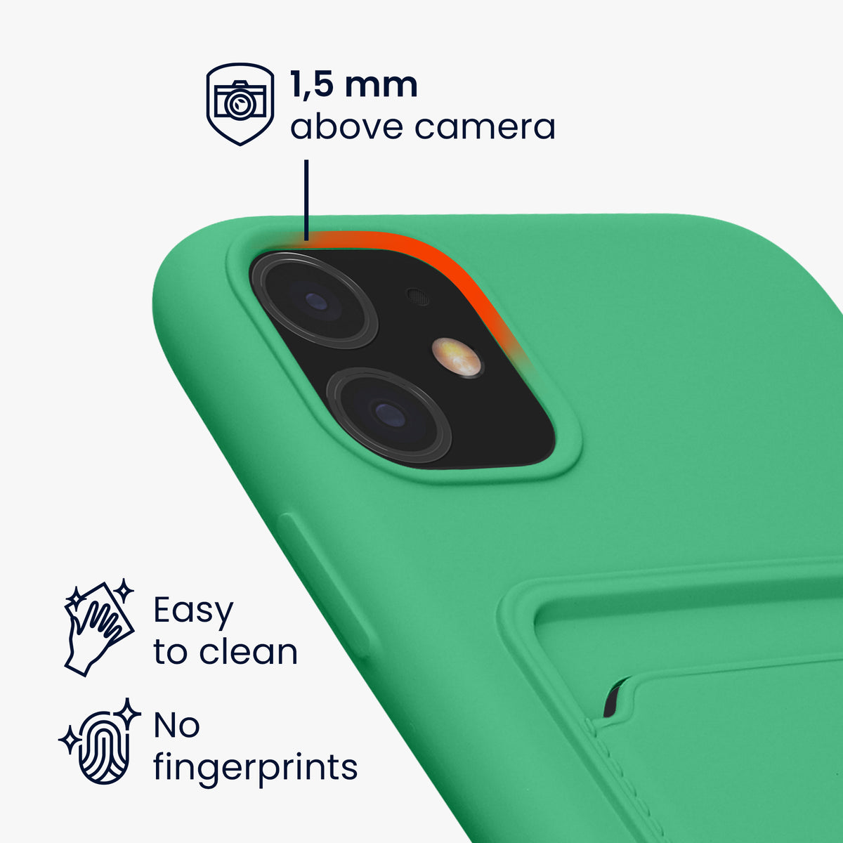 iPhone 11 Handyhülle mit Kartenfach Silikon Matt