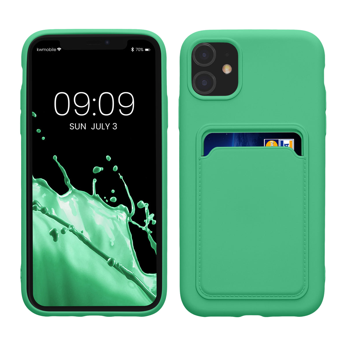 iPhone 11 Handyhülle mit Kartenfach Silikon Matt