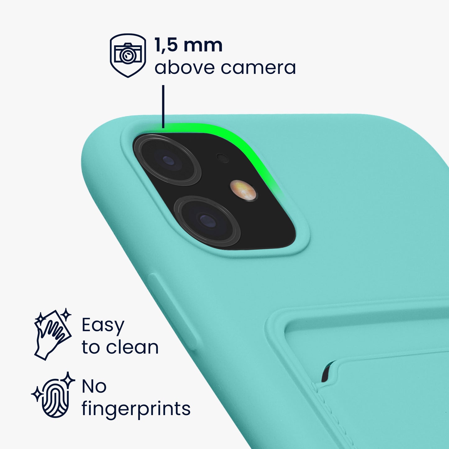 iPhone 11 Handyhülle mit Kartenfach Silikon Matt