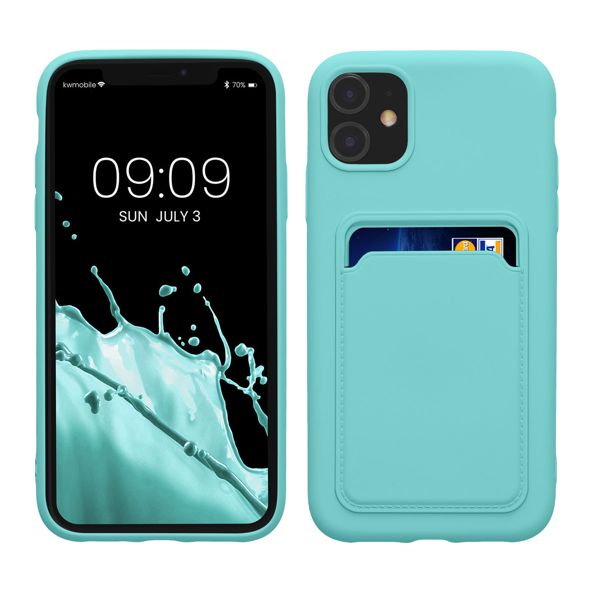 iPhone 11 Handyhülle mit Kartenfach Silikon Matt