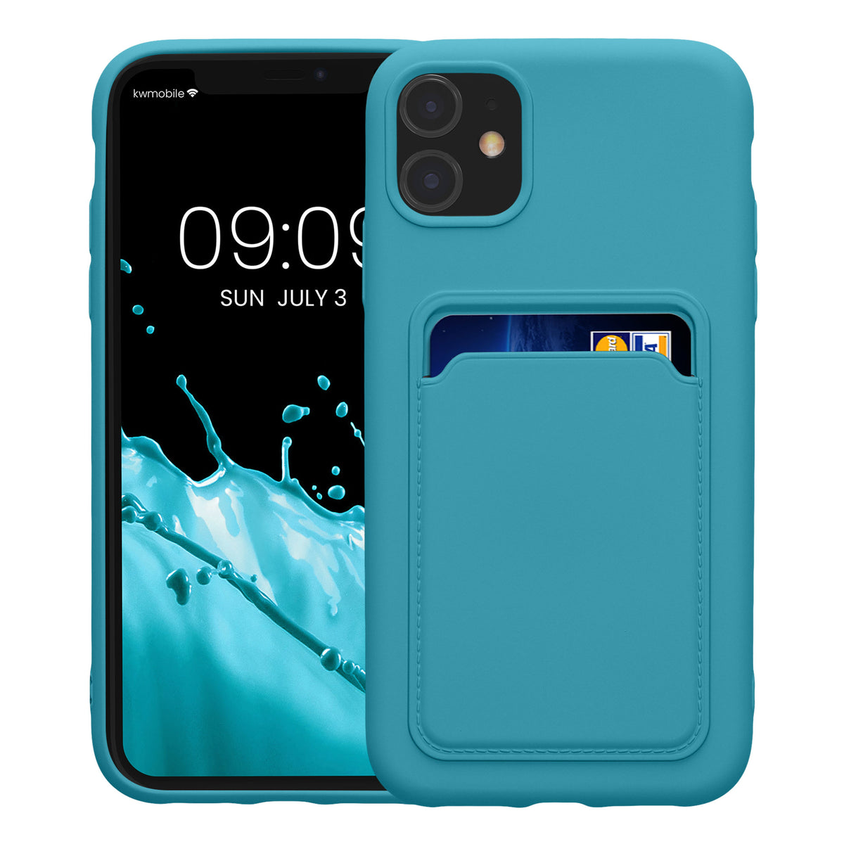 iPhone 11 Handyhülle mit Kartenfach Silikon Matt