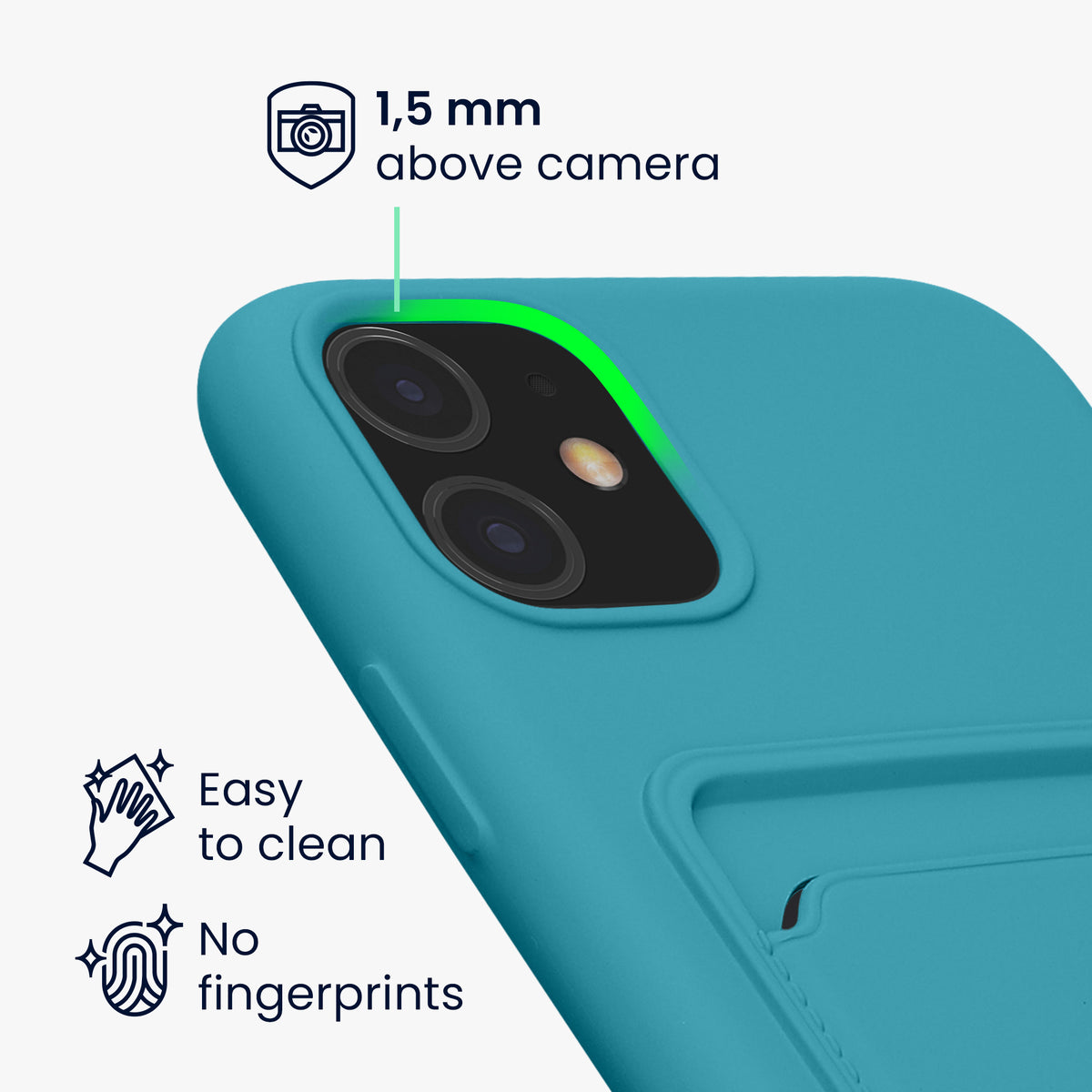 iPhone 11 Handyhülle mit Kartenfach Silikon Matt
