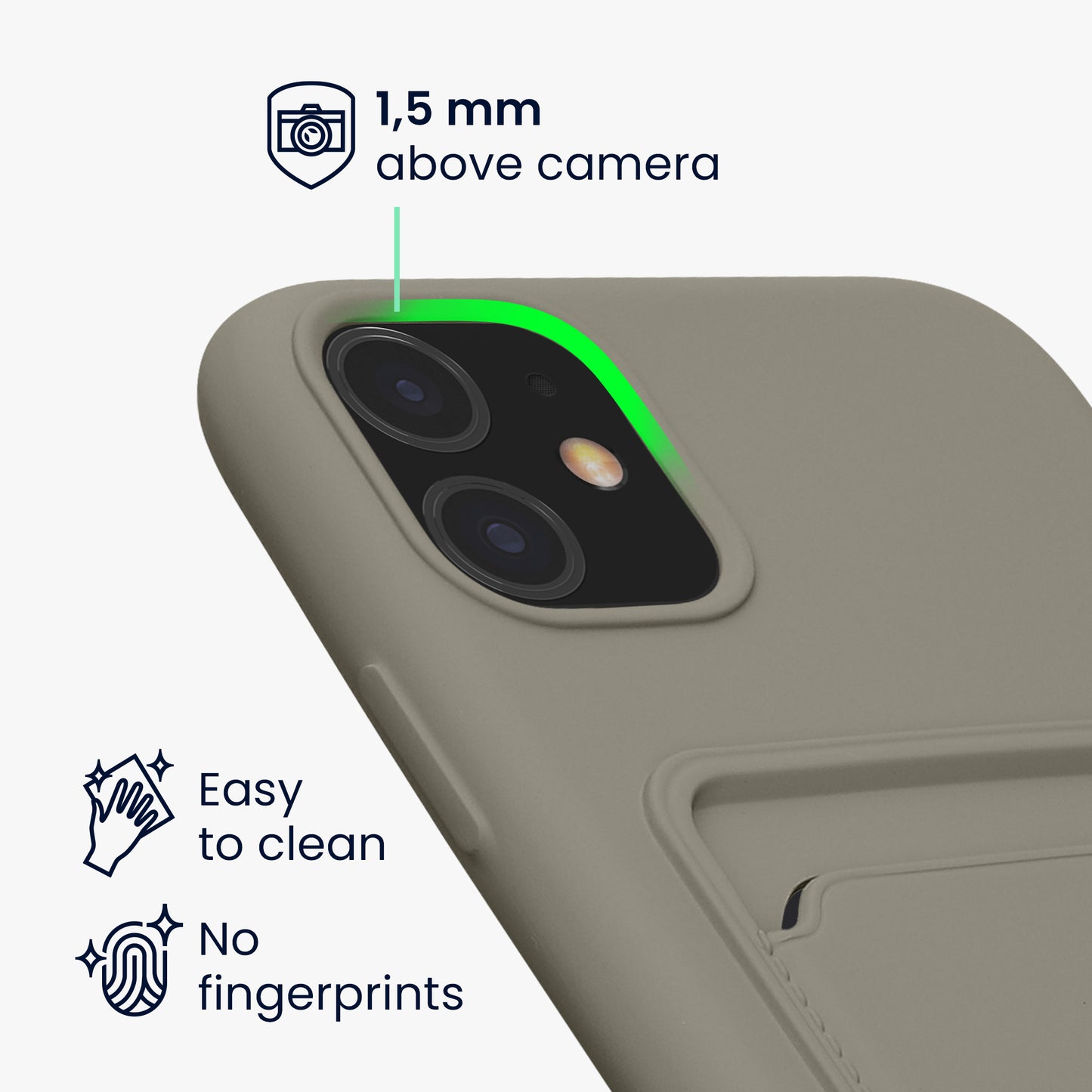 iPhone 11 Handyhülle mit Kartenfach Silikon Matt