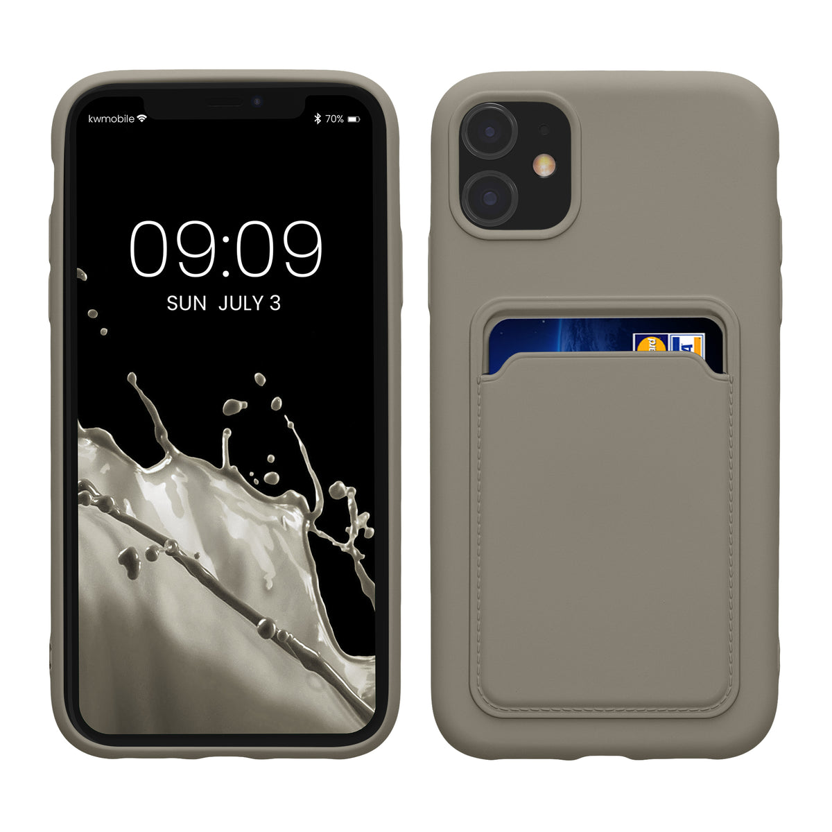 iPhone 11 Handyhülle mit Kartenfach Silikon Matt