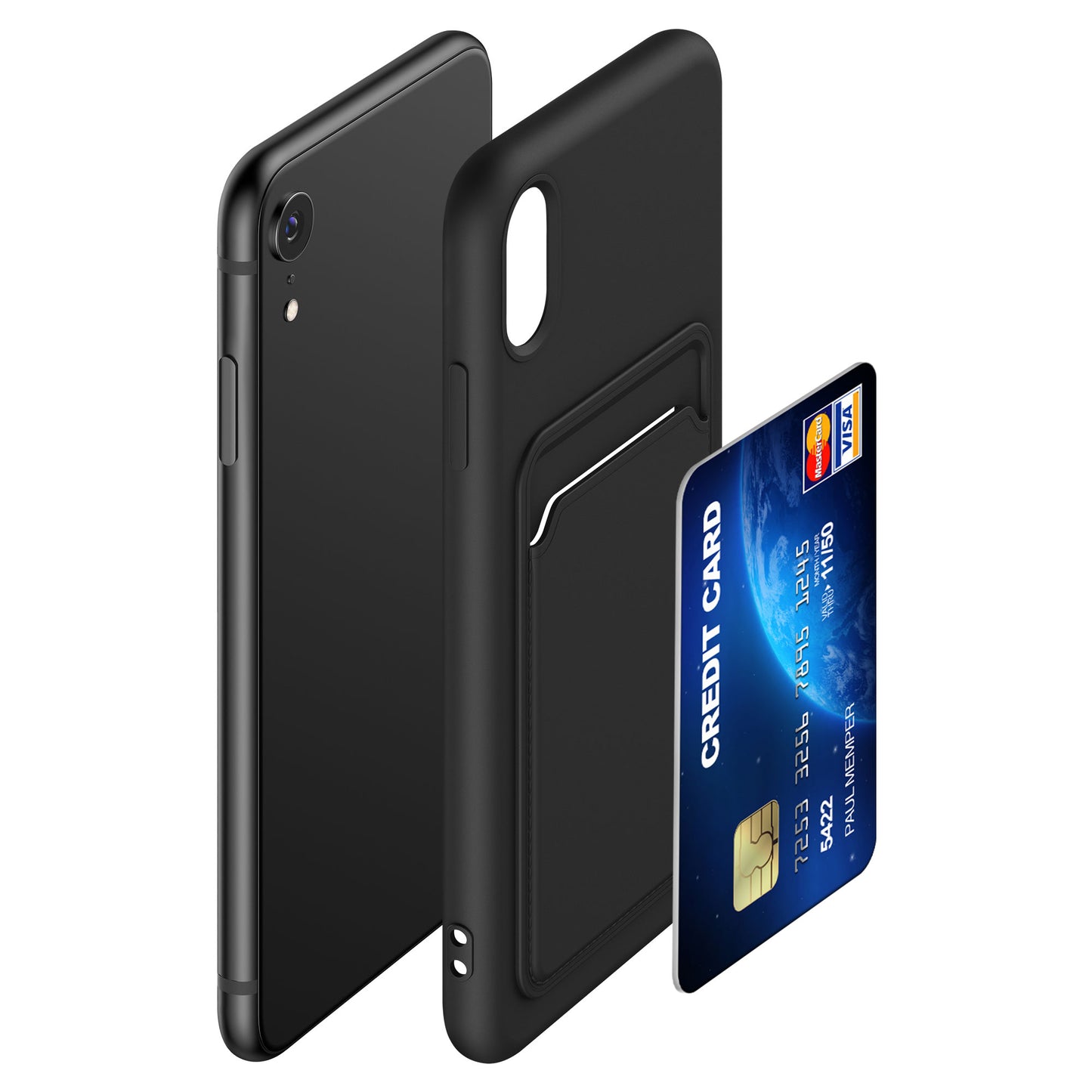 kwmobile Handyhülle für Apple iPhone XR Hülle mit Kartenfach - Schutzhülle Cover