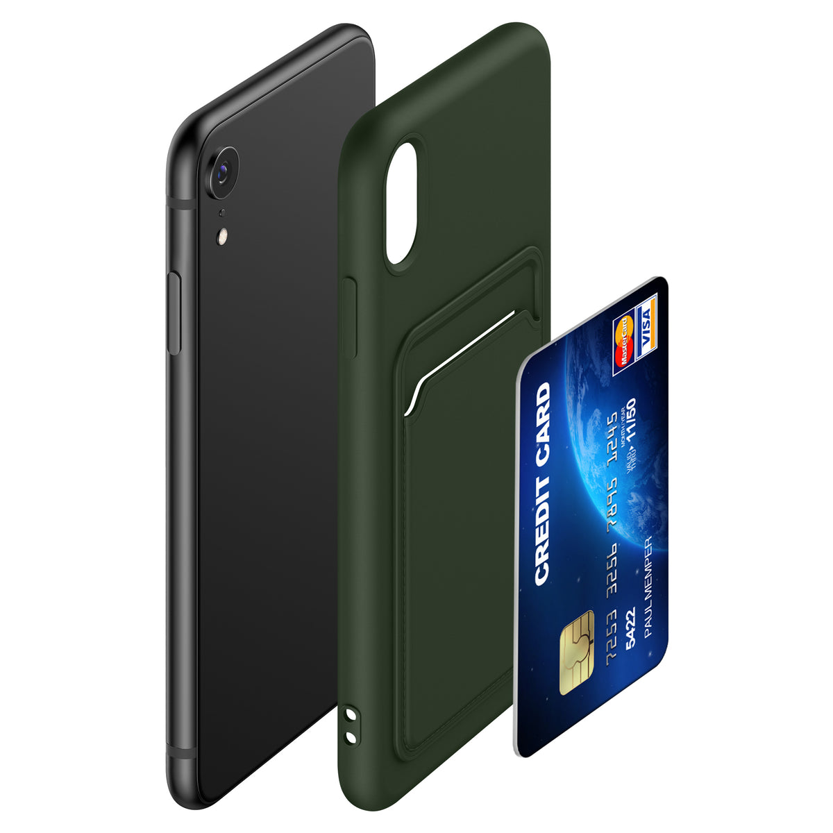 kwmobile Handyhülle für Apple iPhone XR Hülle mit Kartenfach - Schutzhülle Cover