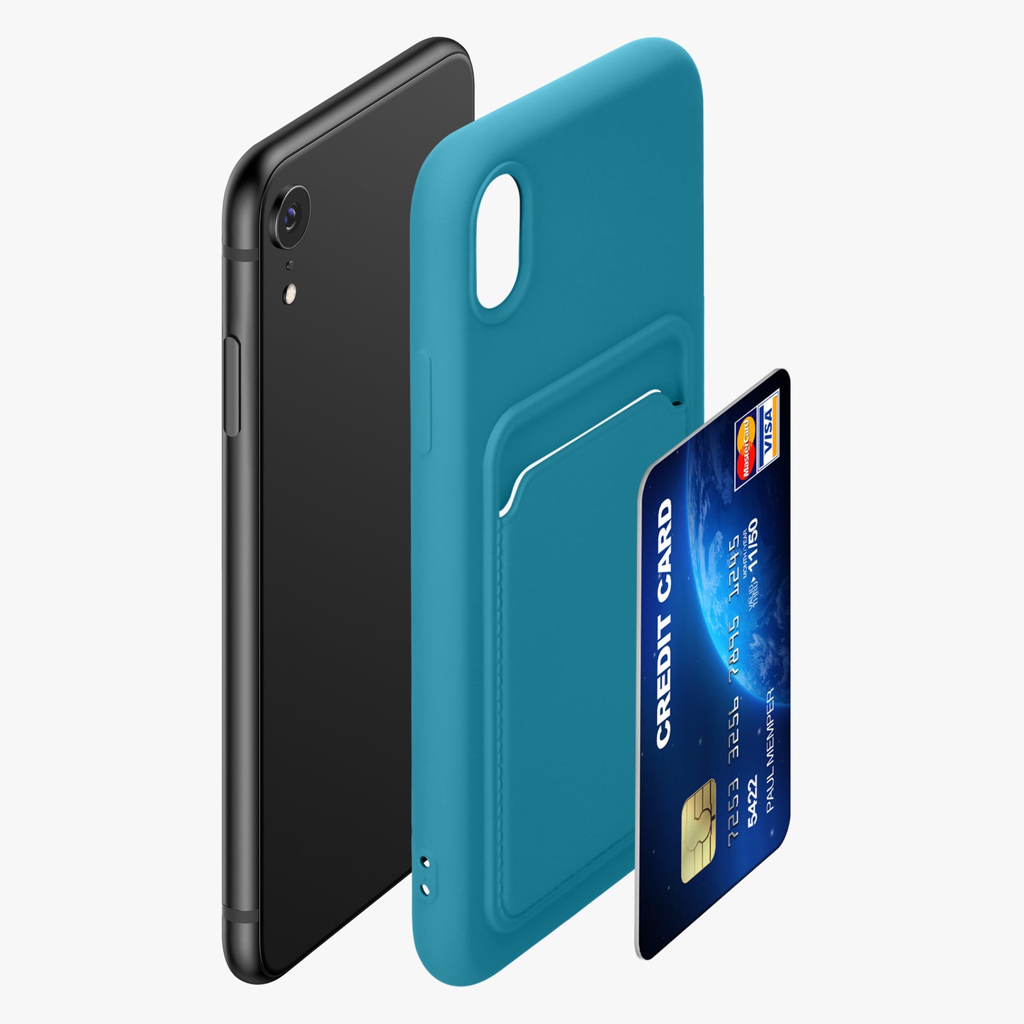 kwmobile Handyhülle für Apple iPhone XR Hülle mit Kartenfach - Schutzhülle Cover
