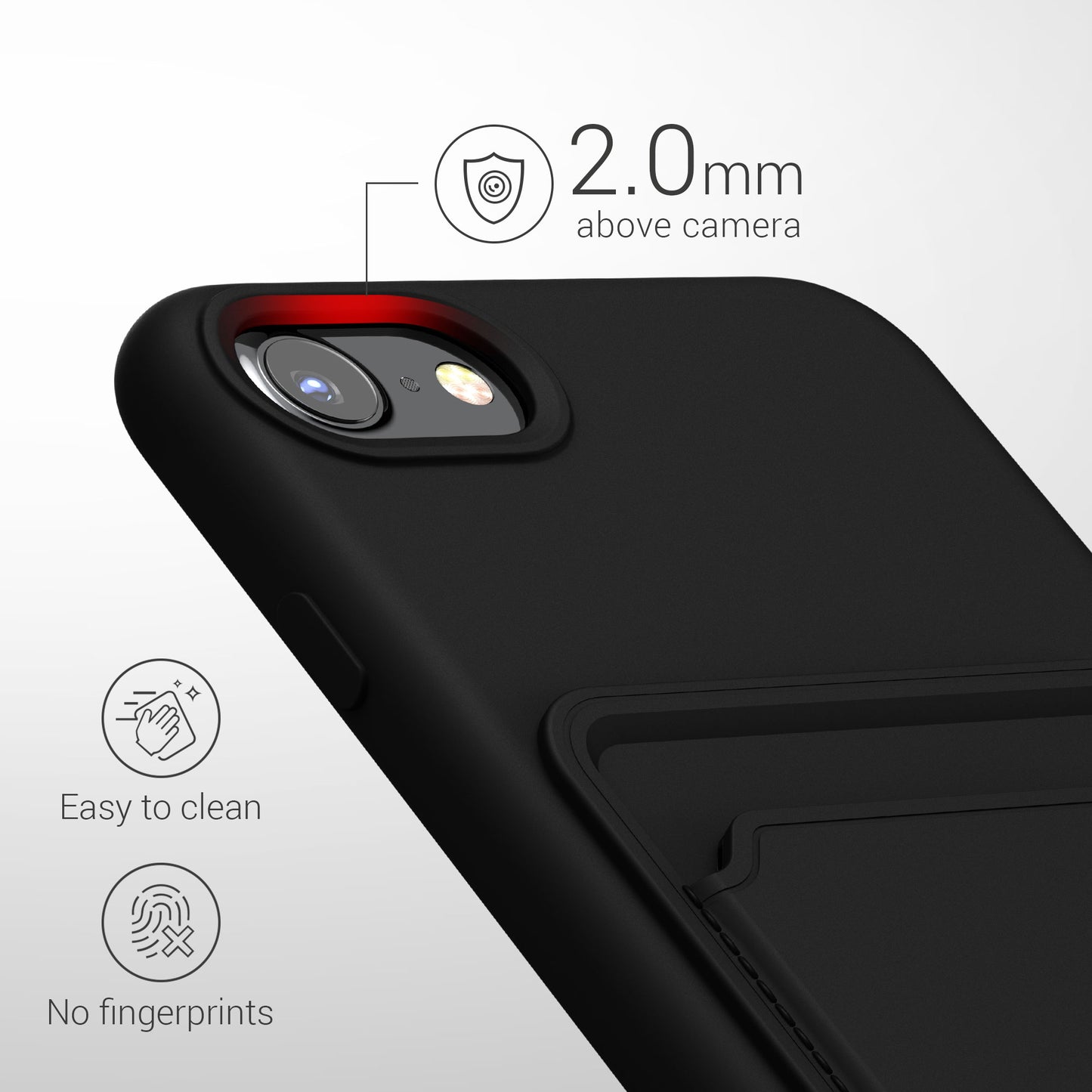 kwmobile Handyhülle für Apple iPhone SE (2022) / SE (2020) / 8 / 7 Hülle mit Kartenfach - Schutzhülle Cover