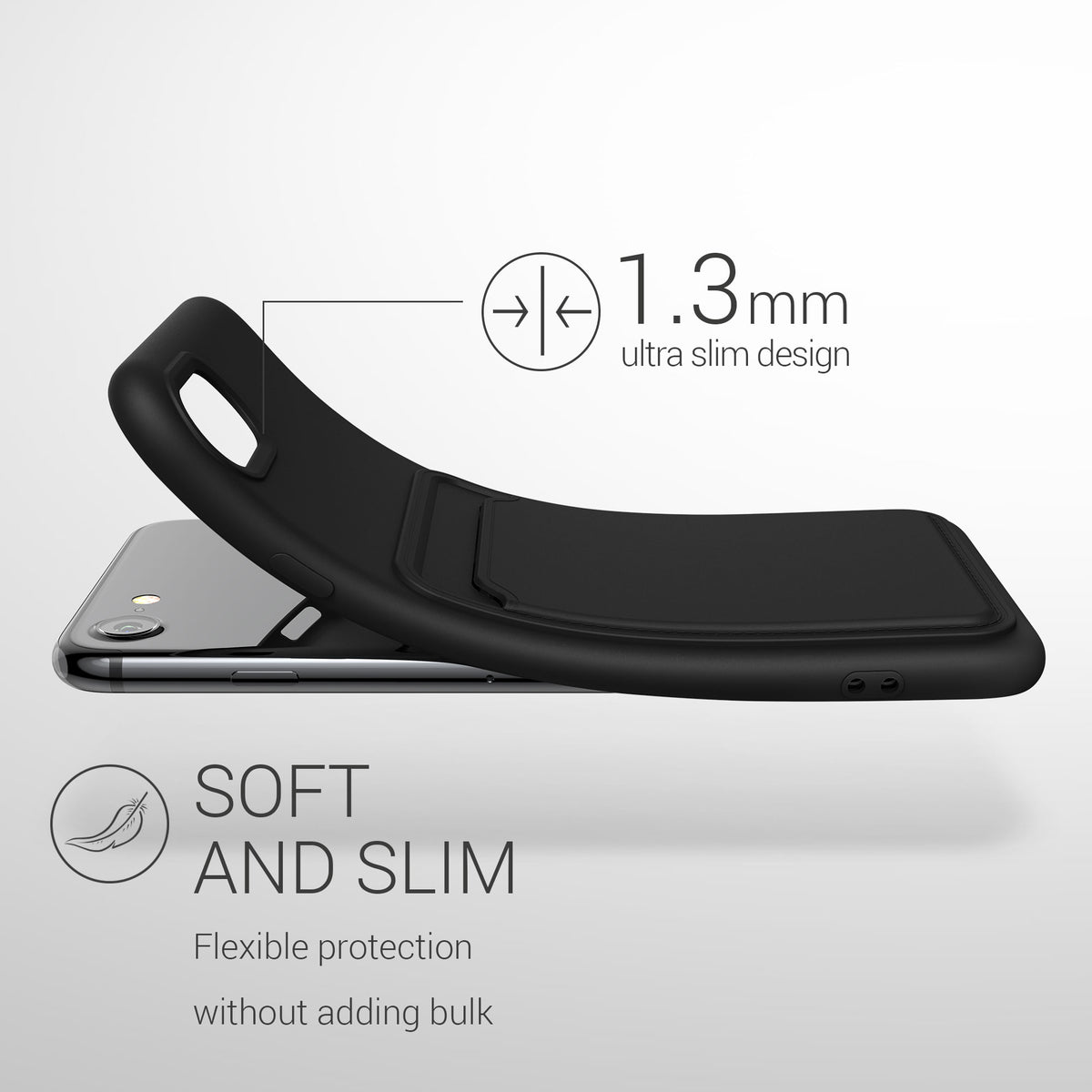 kwmobile Handyhülle für Apple iPhone SE (2022) / SE (2020) / 8 / 7 Hülle mit Kartenfach - Schutzhülle Cover