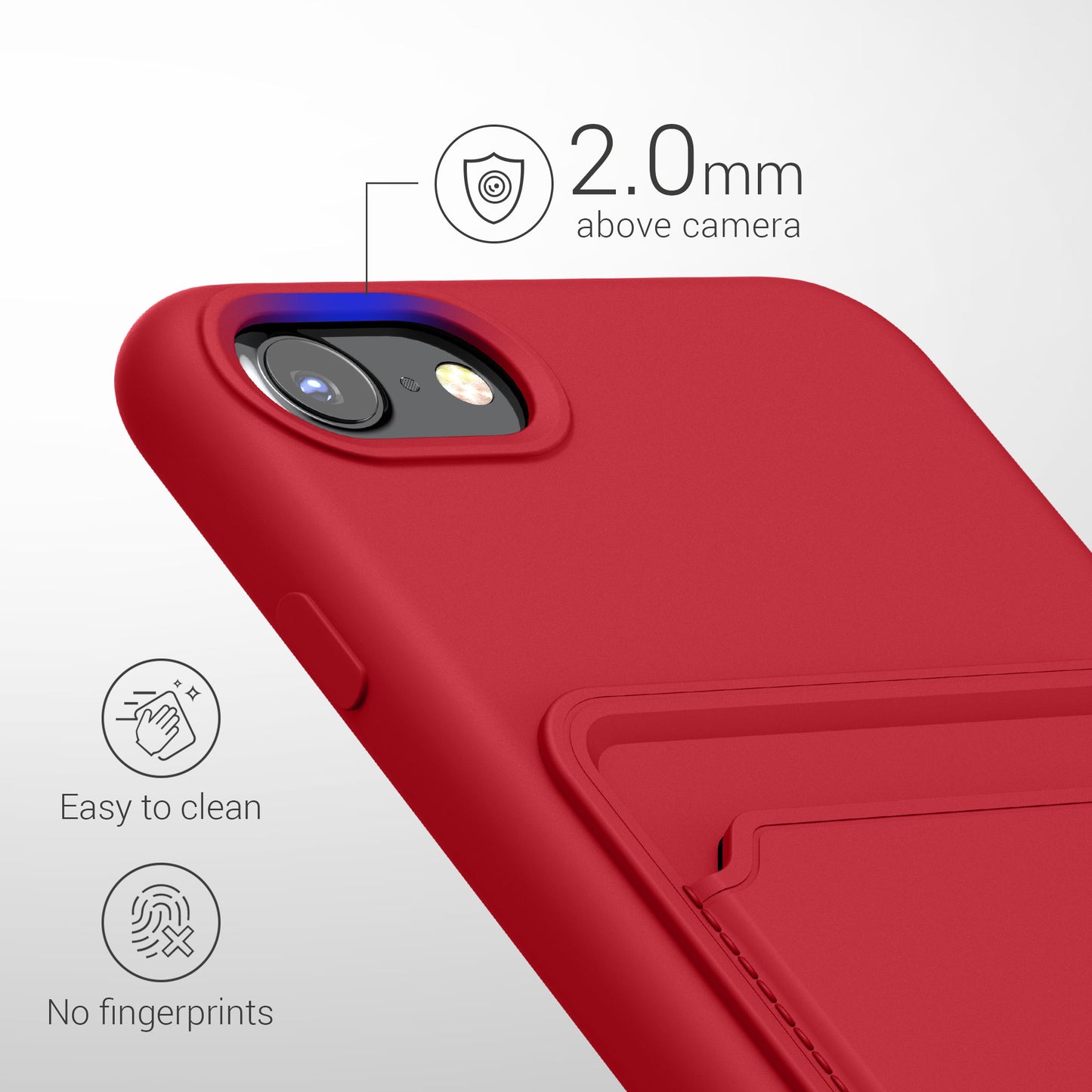 kwmobile Handyhülle für Apple iPhone SE (2022) / SE (2020) / 8 / 7 Hülle mit Kartenfach - Schutzhülle Cover