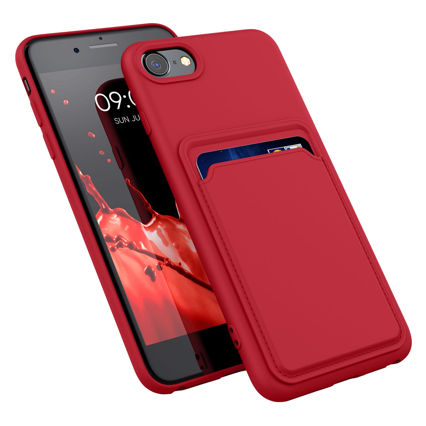 kwmobile Handyhülle für Apple iPhone SE (2022) / SE (2020) / 8 / 7 Hülle mit Kartenfach - Schutzhülle Cover