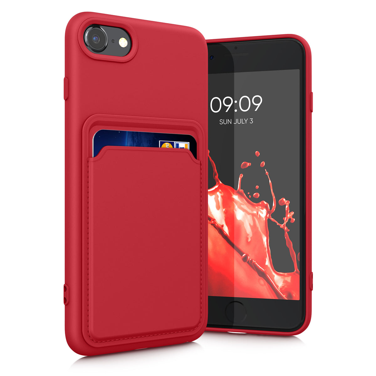 kwmobile Handyhülle für Apple iPhone SE (2022) / SE (2020) / 8 / 7 Hülle mit Kartenfach - Schutzhülle Cover