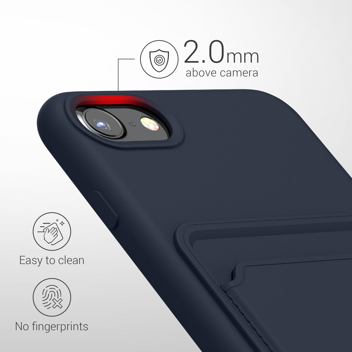 kwmobile Handyhülle für Apple iPhone SE (2022) / SE (2020) / 8 / 7 Hülle mit Kartenfach - Schutzhülle Cover
