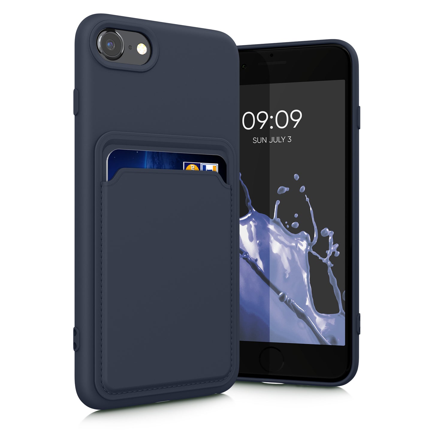 kwmobile Handyhülle für Apple iPhone SE (2022) / SE (2020) / 8 / 7 Hülle mit Kartenfach - Schutzhülle Cover