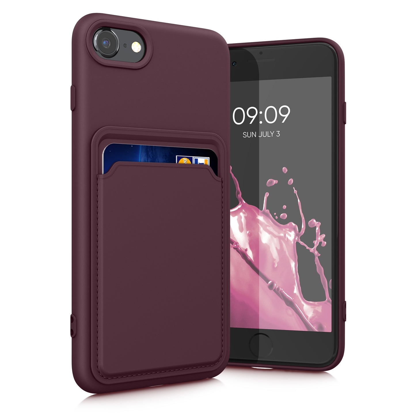 kwmobile Handyhülle für Apple iPhone SE (2022) / SE (2020) / 8 / 7 Hülle mit Kartenfach - Schutzhülle Cover