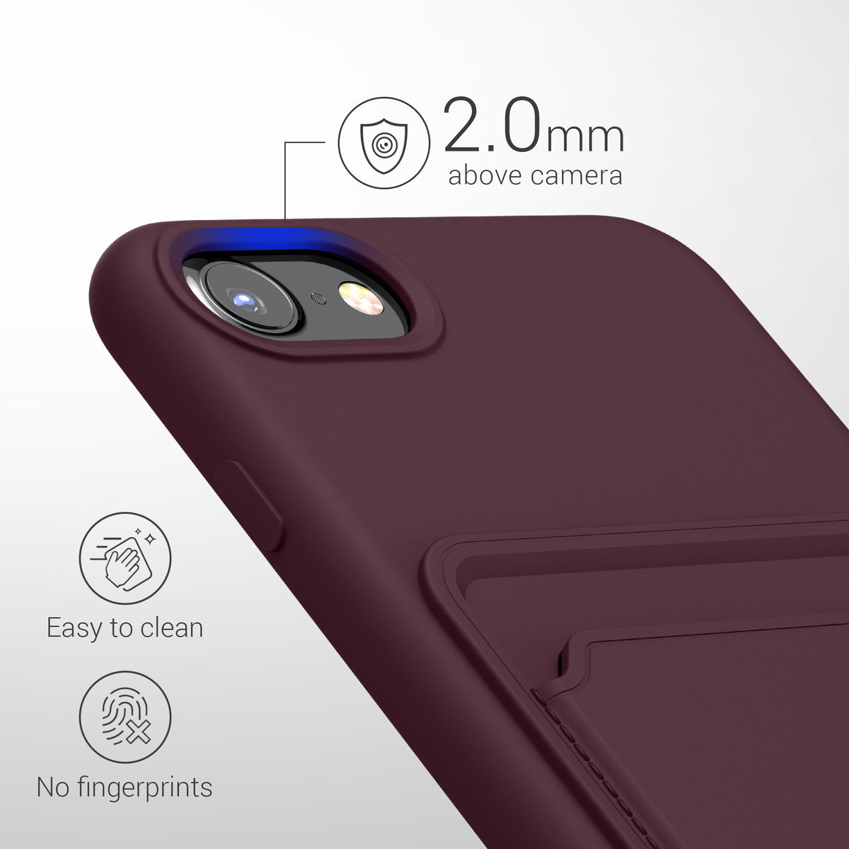 kwmobile Handyhülle für Apple iPhone SE (2022) / SE (2020) / 8 / 7 Hülle mit Kartenfach - Schutzhülle Cover