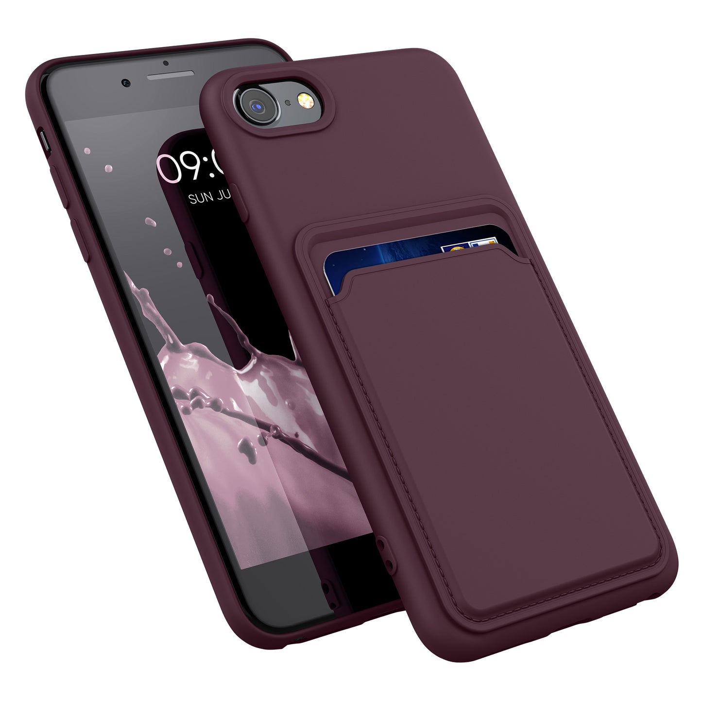 kwmobile Handyhülle für Apple iPhone SE (2022) / SE (2020) / 8 / 7 Hülle mit Kartenfach - Schutzhülle Cover