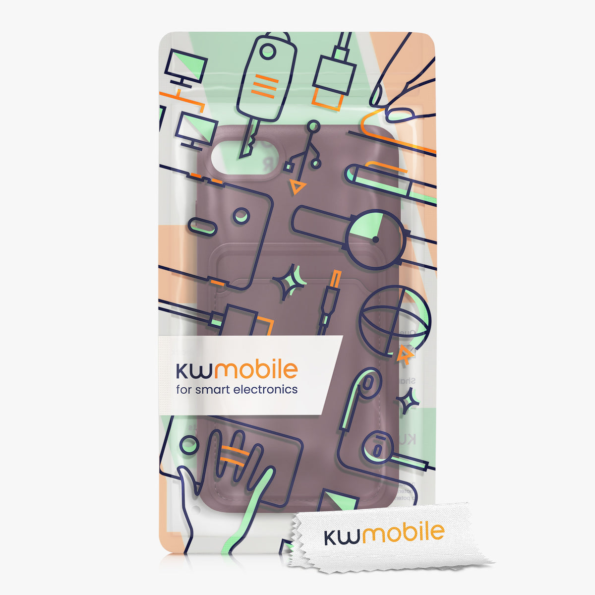 kwmobile Handyhülle für Apple iPhone SE (2022) / SE (2020) / 8 / 7 Hülle mit Kartenfach - Schutzhülle Cover