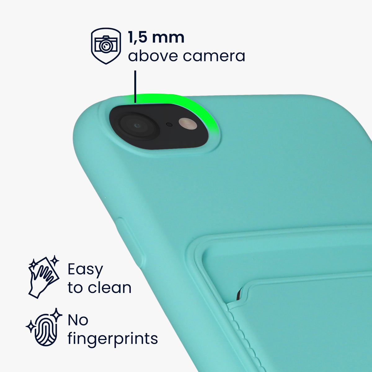 kwmobile Handyhülle für Apple iPhone SE (2022) / SE (2020) / 8 / 7 Hülle mit Kartenfach - Schutzhülle Cover