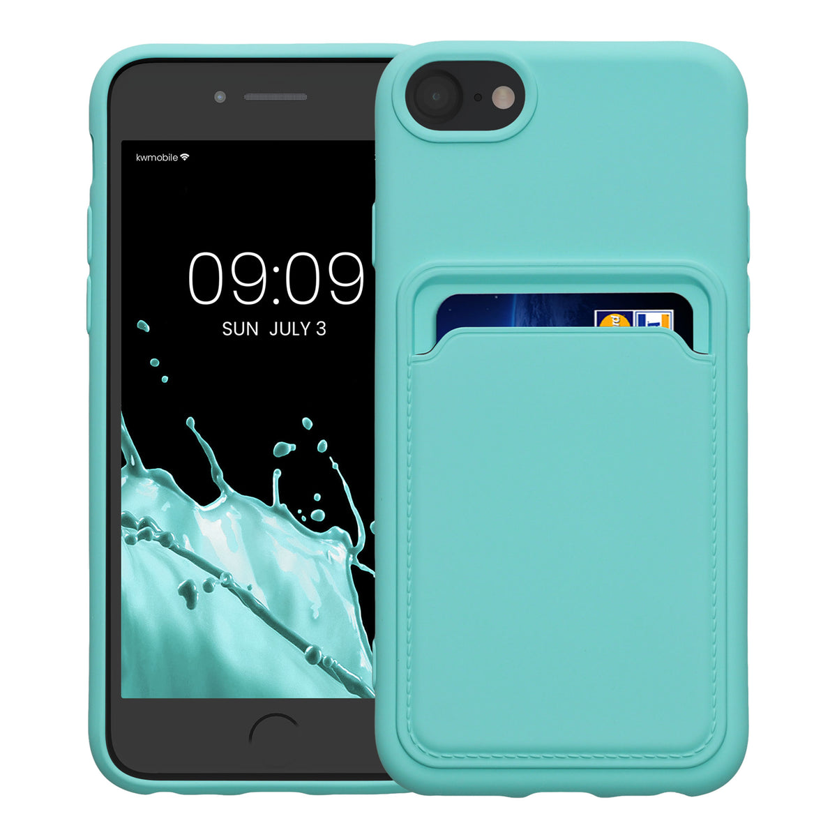 kwmobile Handyhülle für Apple iPhone SE (2022) / SE (2020) / 8 / 7 Hülle mit Kartenfach - Schutzhülle Cover