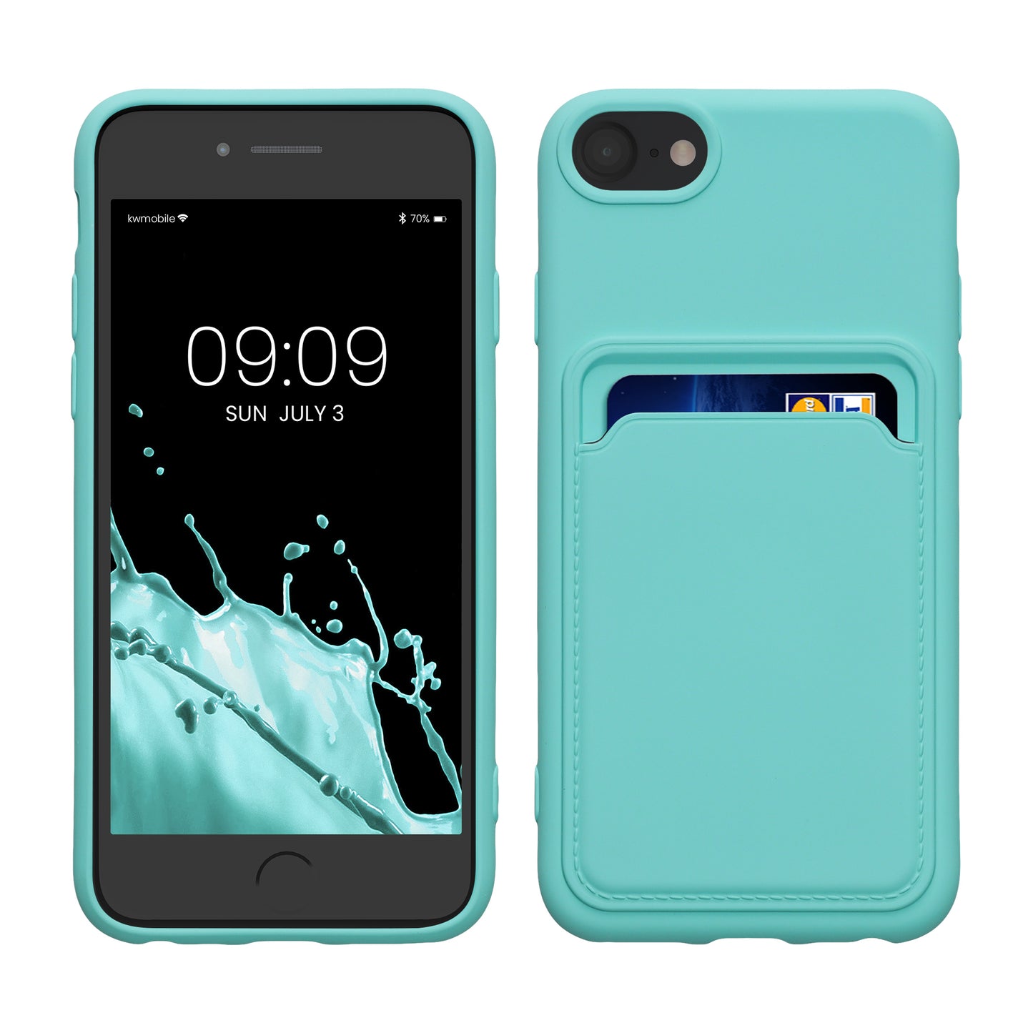 kwmobile Handyhülle für Apple iPhone SE (2022) / SE (2020) / 8 / 7 Hülle mit Kartenfach - Schutzhülle Cover