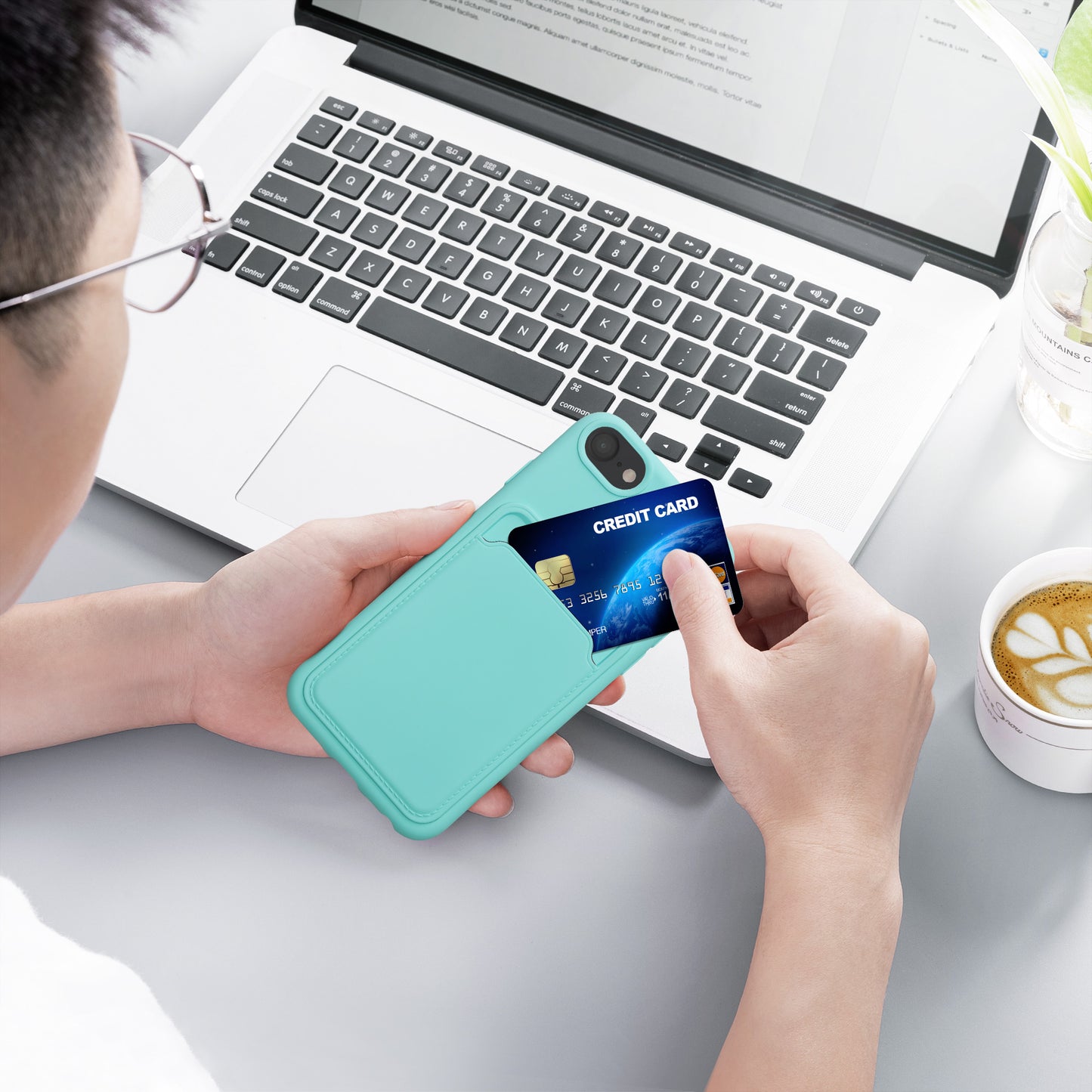 kwmobile Handyhülle für Apple iPhone SE (2022) / SE (2020) / 8 / 7 Hülle mit Kartenfach - Schutzhülle Cover