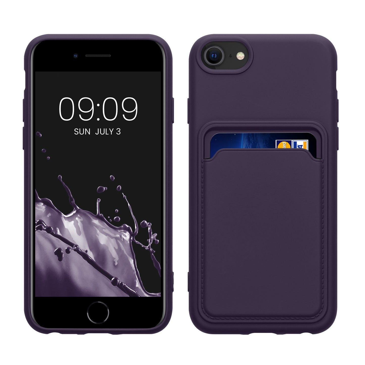 kwmobile Handyhülle für Apple iPhone SE (2022) / SE (2020) / 8 / 7 Hülle mit Kartenfach - Schutzhülle Cover