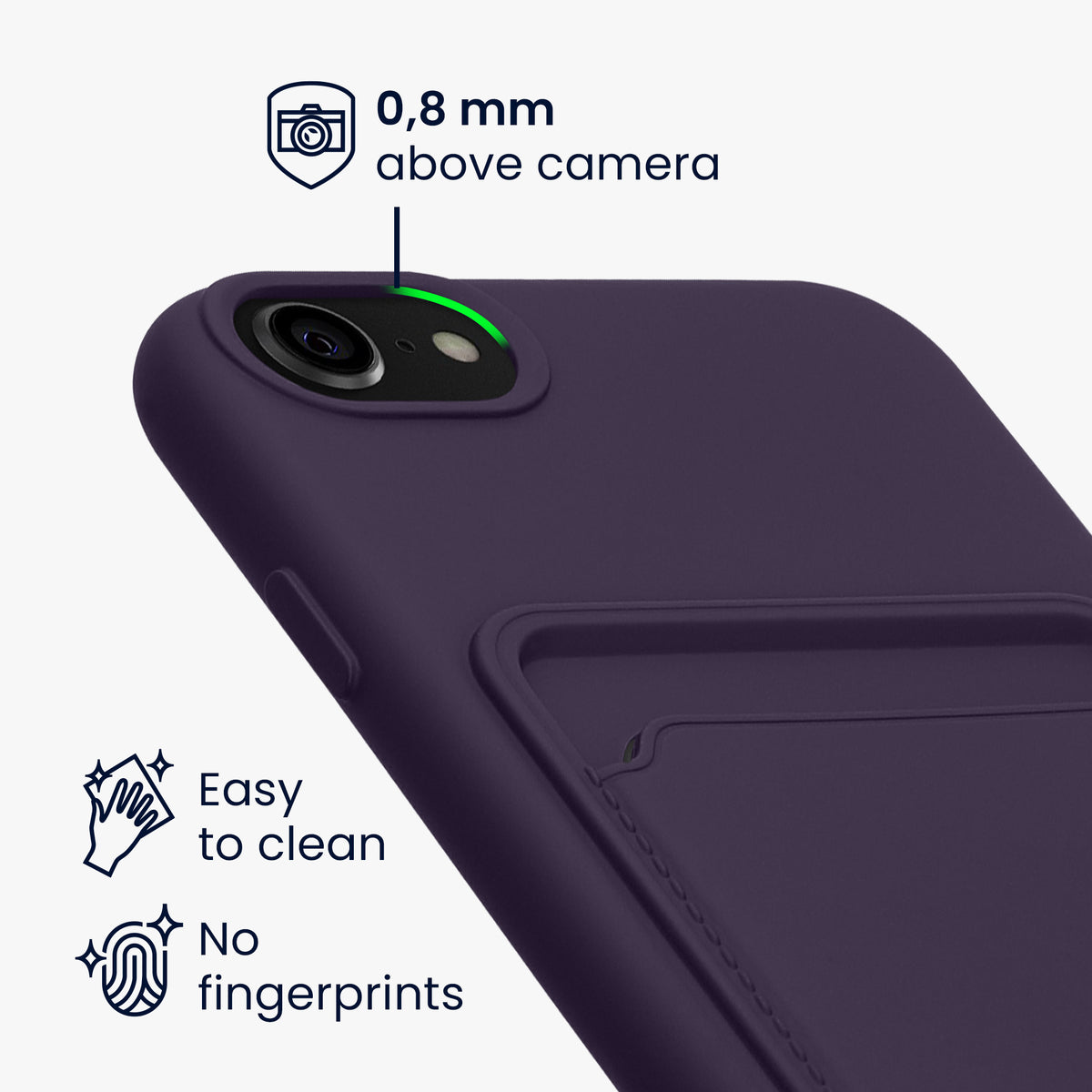 kwmobile Handyhülle für Apple iPhone SE (2022) / SE (2020) / 8 / 7 Hülle mit Kartenfach - Schutzhülle Cover