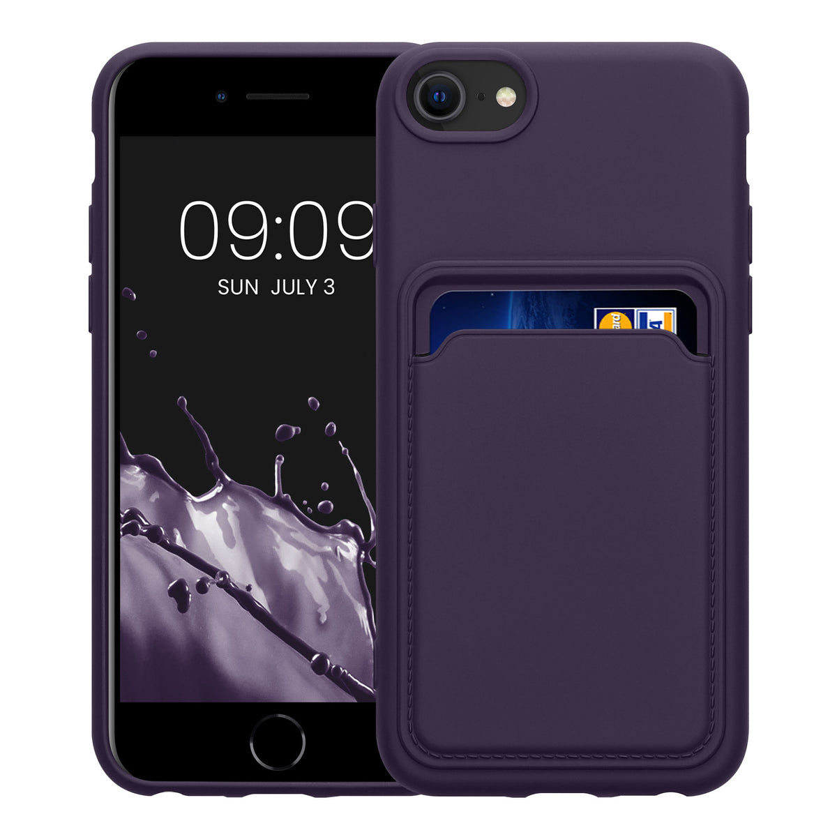 kwmobile Handyhülle für Apple iPhone SE (2022) / SE (2020) / 8 / 7 Hülle mit Kartenfach - Schutzhülle Cover