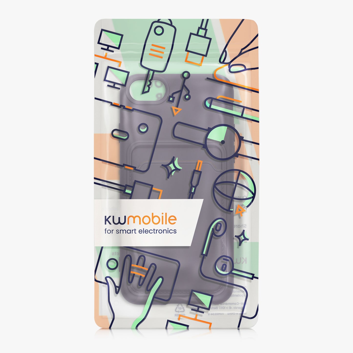 kwmobile Handyhülle für Apple iPhone SE (2022) / SE (2020) / 8 / 7 Hülle mit Kartenfach - Schutzhülle Cover