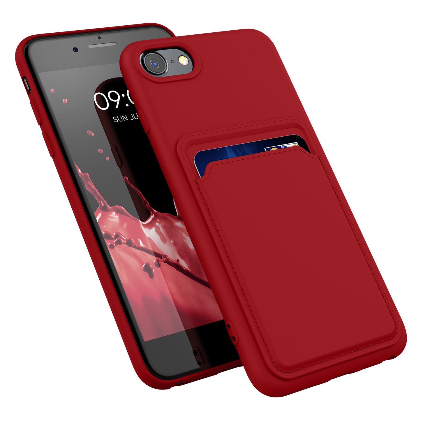 kwmobile Handyhülle für Apple iPhone SE (2022) / SE (2020) / 8 / 7 Hülle mit Kartenfach - Schutzhülle Cover