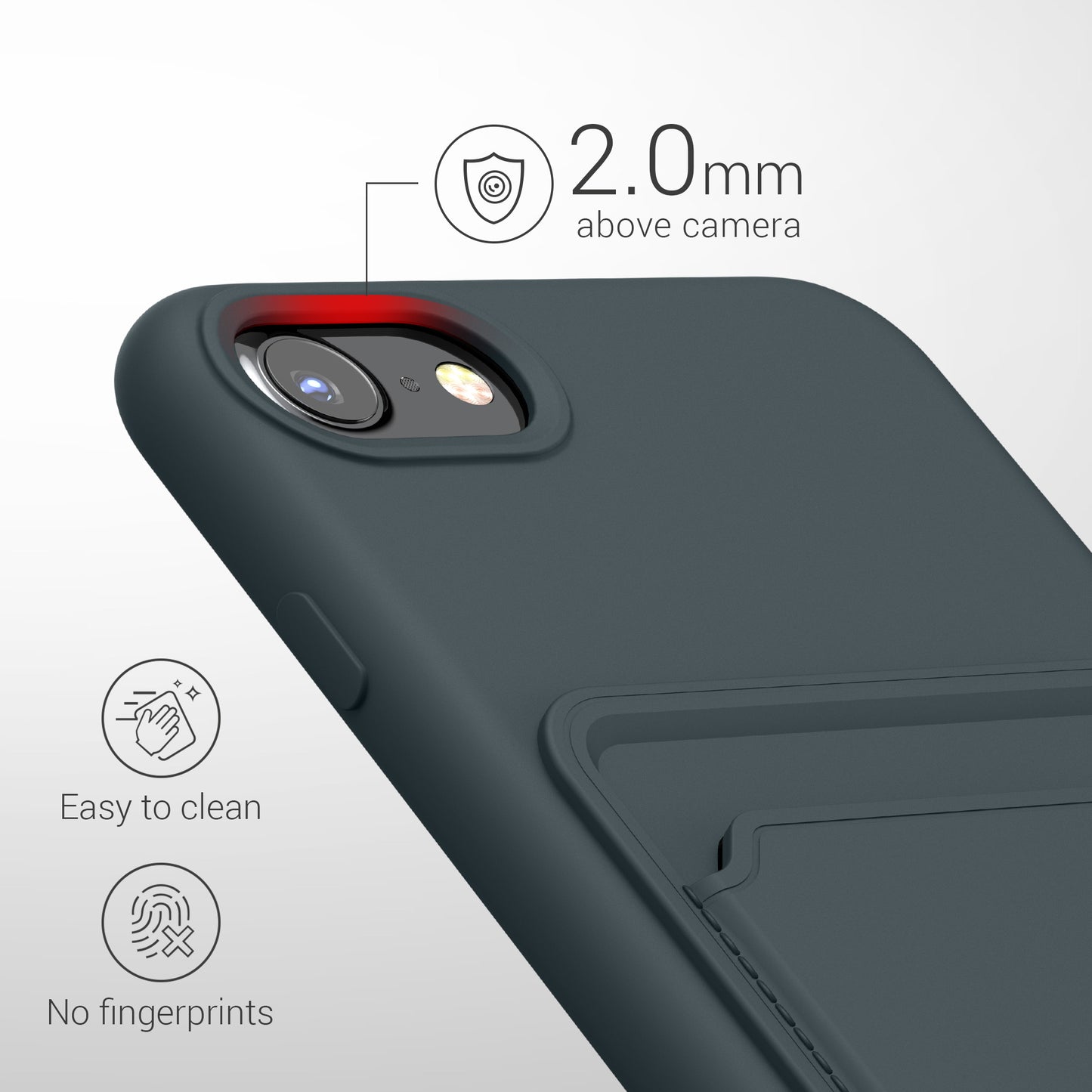 kwmobile Handyhülle für Apple iPhone SE (2022) / SE (2020) / 8 / 7 Hülle mit Kartenfach - Schutzhülle Cover