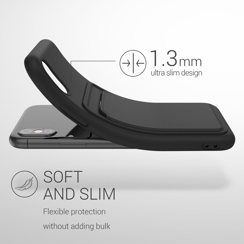 kwmobile Handyhülle für Apple iPhone X Hülle mit Kartenfach - Schutzhülle Cover