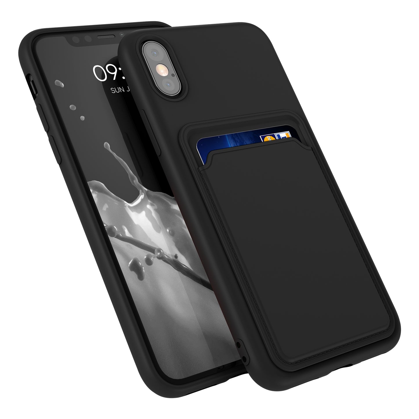 kwmobile Handyhülle für Apple iPhone X Hülle mit Kartenfach - Schutzhülle Cover