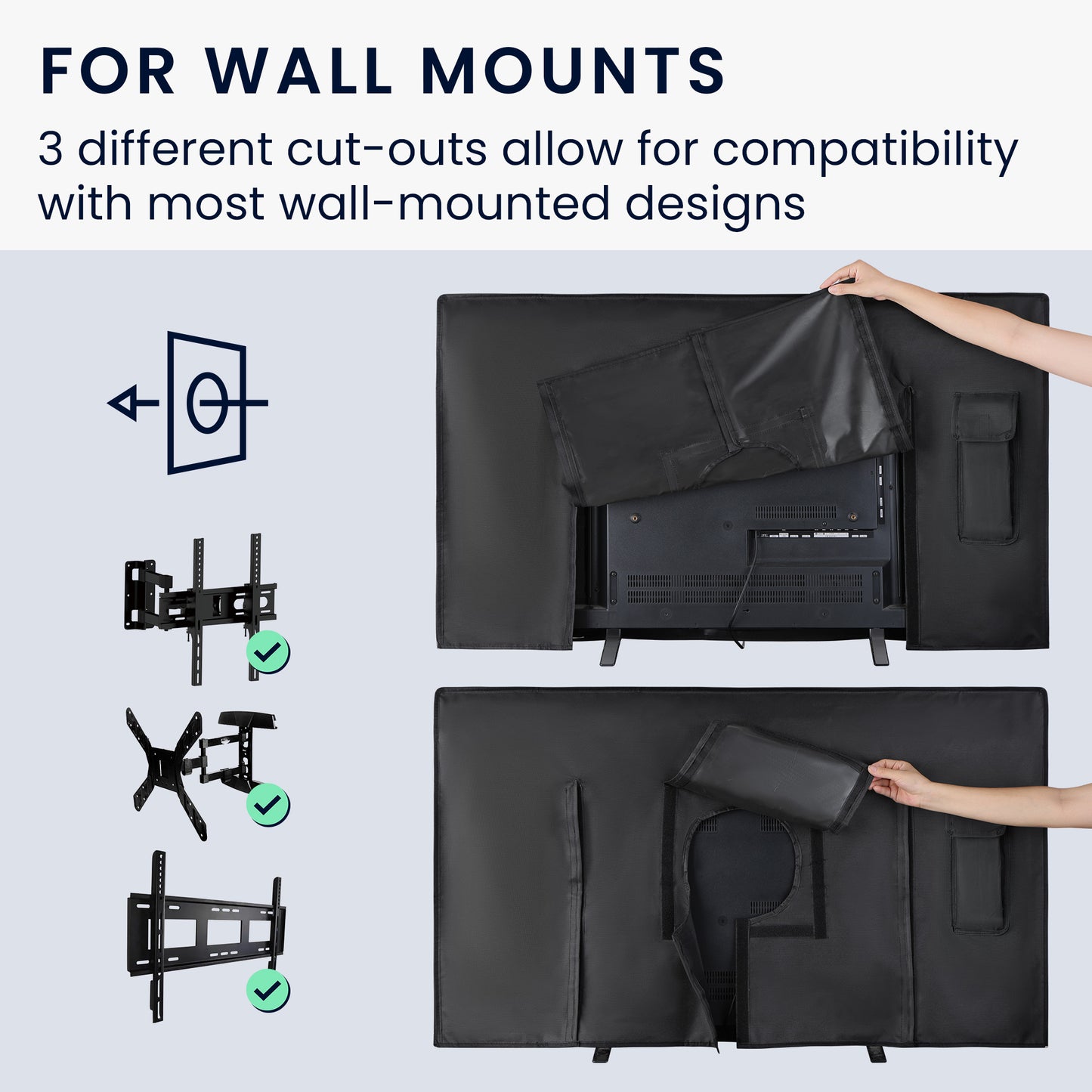 kwmobile 55’’ TV Outdoor TV Abdeckung - Fernseher Hülle Bildschirmschutz - Schutzhülle wetterfest - Hüllen
