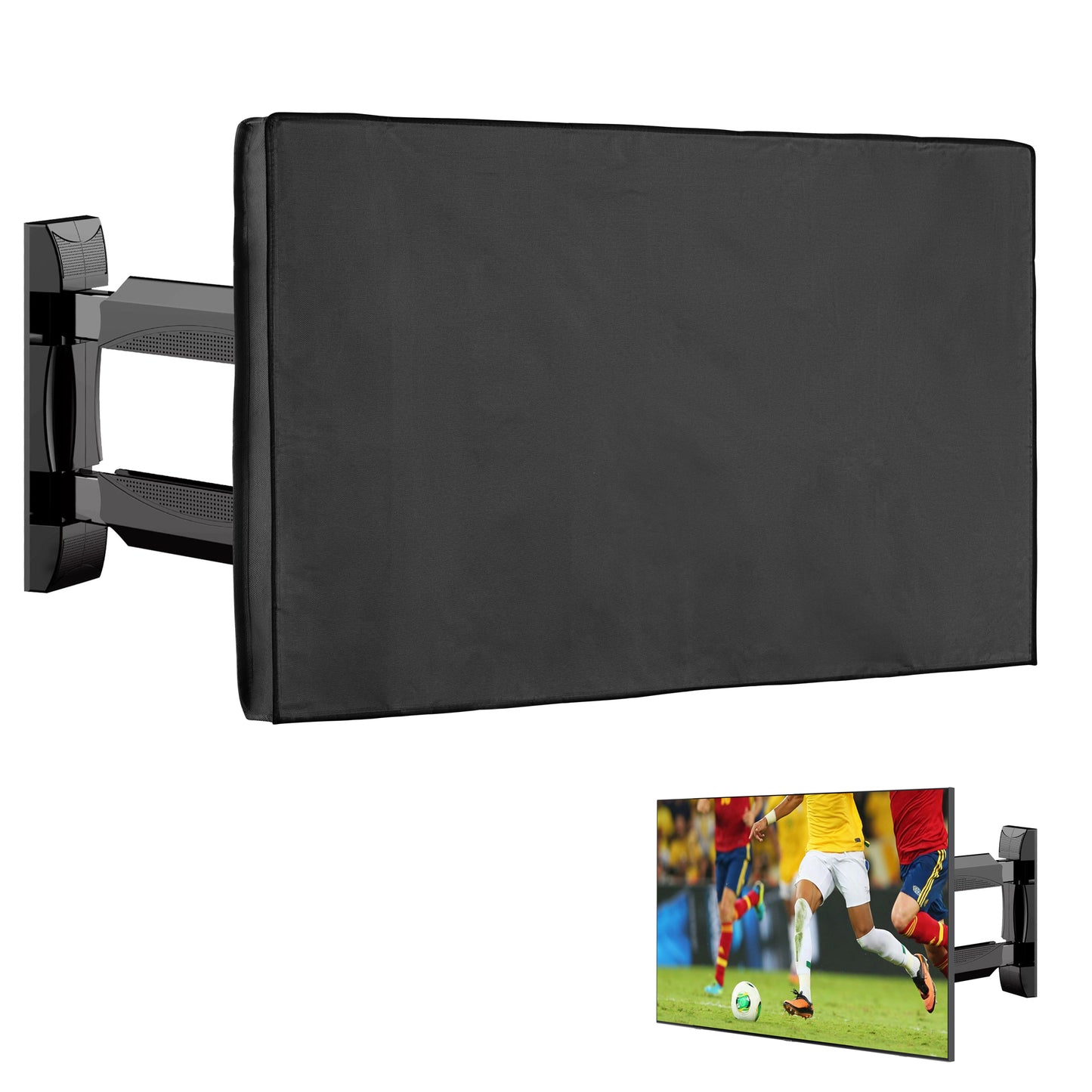 kwmobile 55" TV Outdoor TV Abdeckung - Fernseher Hülle Bildschirmschutz - Schutzhülle wetterfest - Schwarz Schwarz  