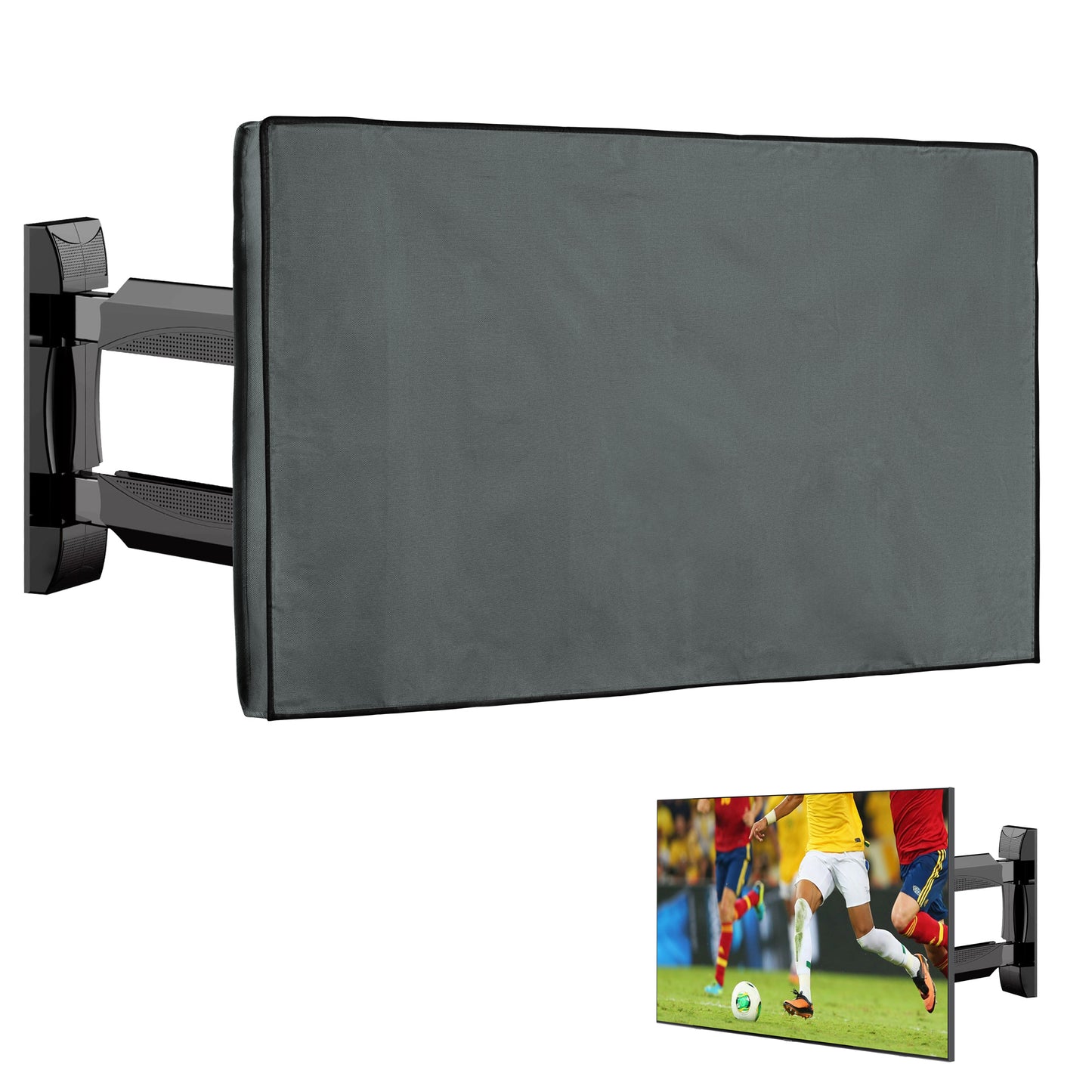 kwmobile 55" TV Outdoor TV Abdeckung - Fernseher Hülle Bildschirmschutz - Schutzhülle wetterfest - Grau Grau  
