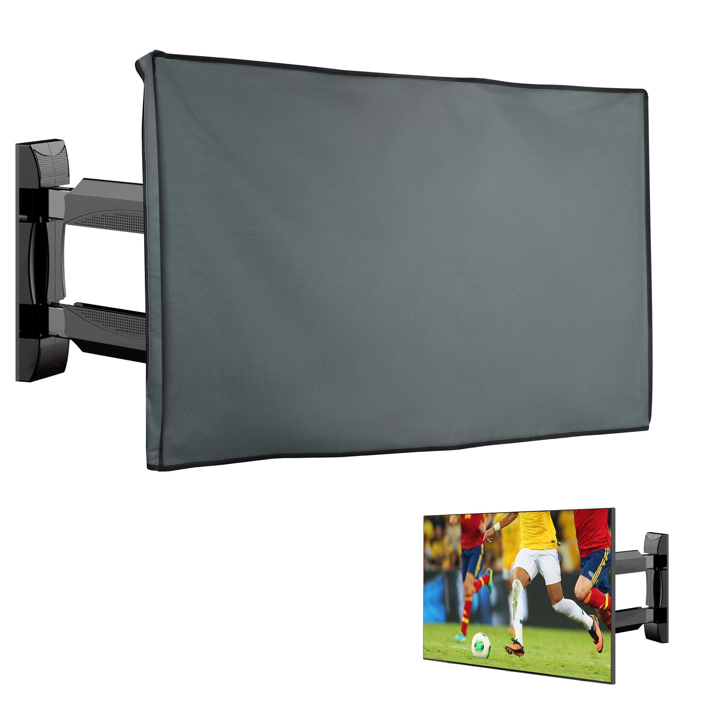 kwmobile 49-50" TV Outdoor TV Abdeckung - Fernseher Hülle Bildschirmschutz - Schutzhülle wetterfest - Grau Grau  