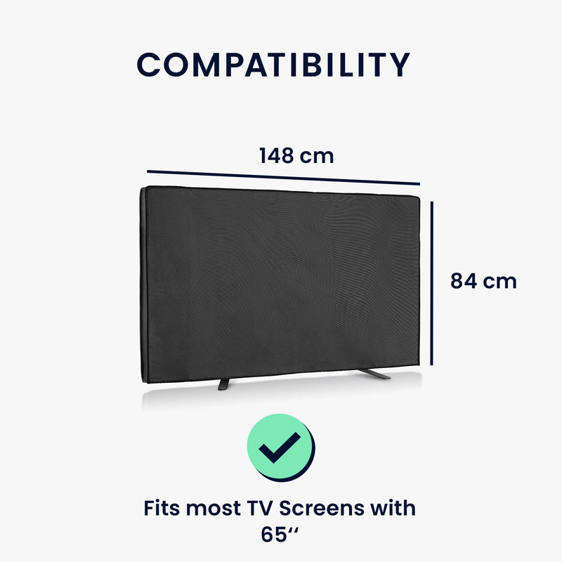 kwmobile 65’’ TV Outdoor TV Abdeckung - Fernseher Hülle Bildschirmschutz - Schutzhülle wetterfest - Schwarz - Hüllen