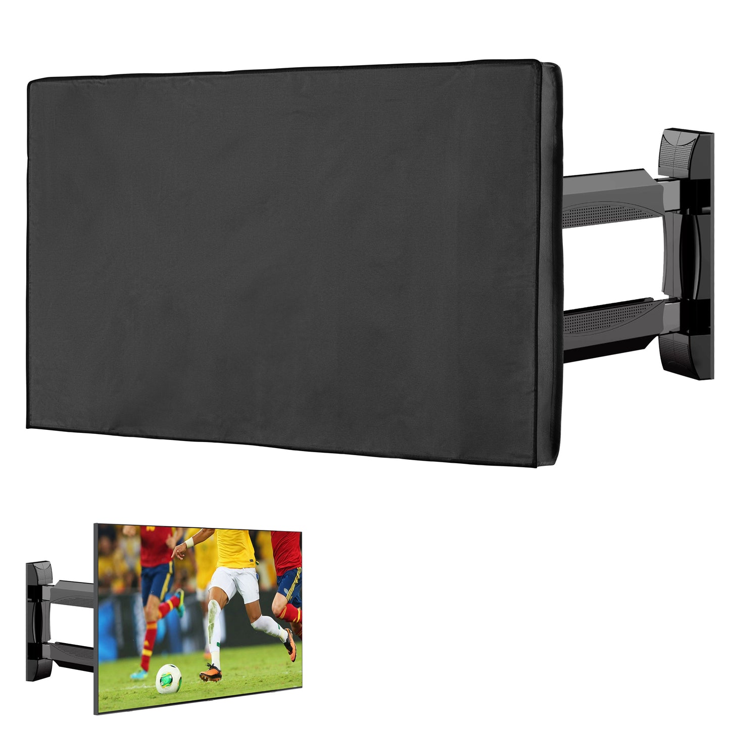 kwmobile 65’’ TV Outdoor TV Abdeckung - Fernseher Hülle Bildschirmschutz - Schutzhülle wetterfest - Schwarz - Hüllen