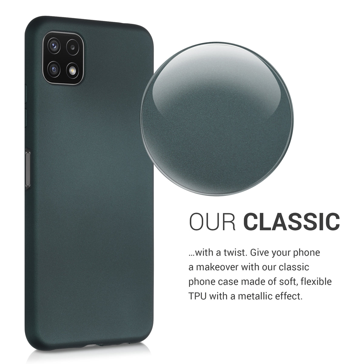 Samsung Galaxy A22 5G Handyhülle Silikon Metallic