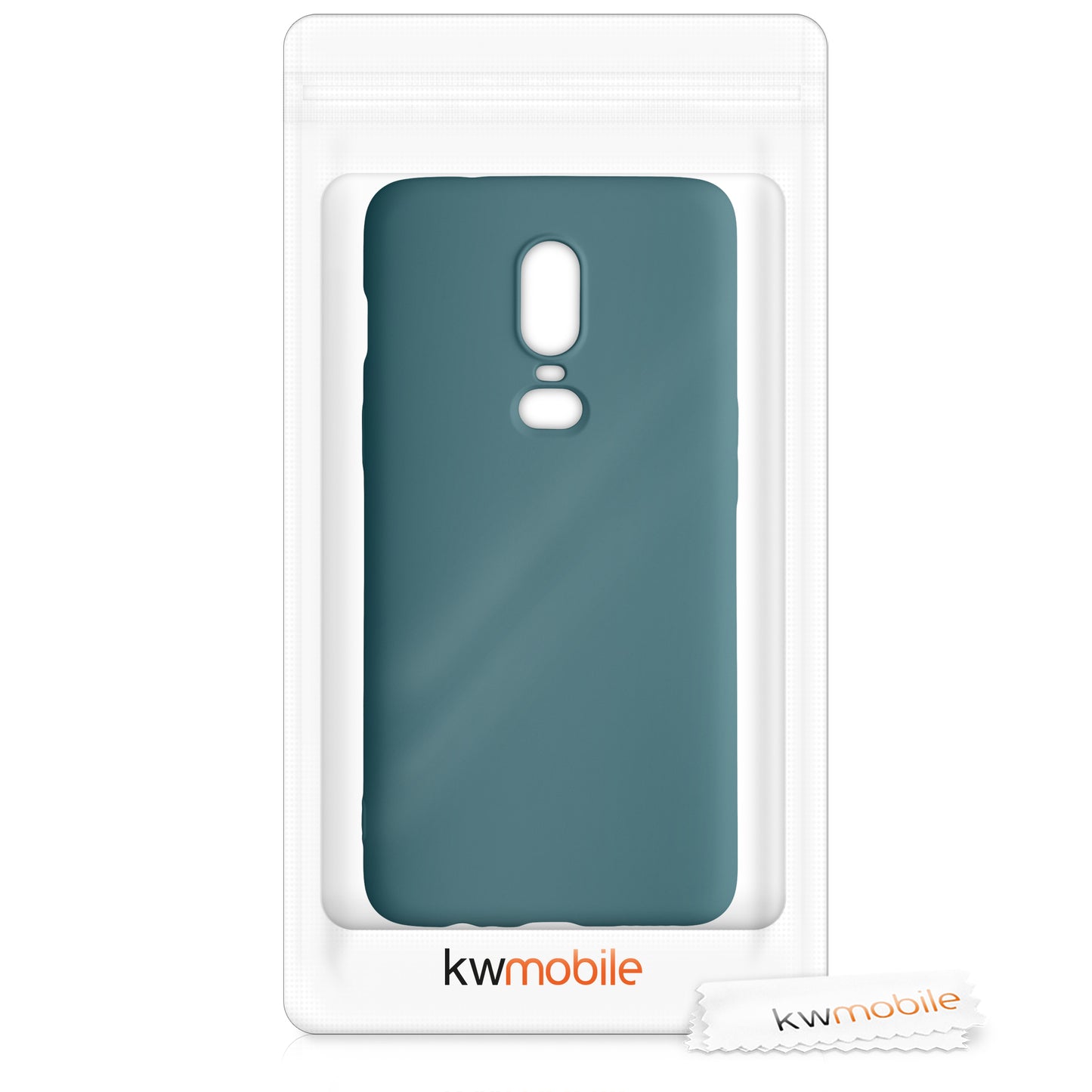 kwmobile Hülle kompatibel mit OnePlus 6 Hülle - gummierte Silikon Handyhülle - Schutzhülle für kabelloses Laden - Case