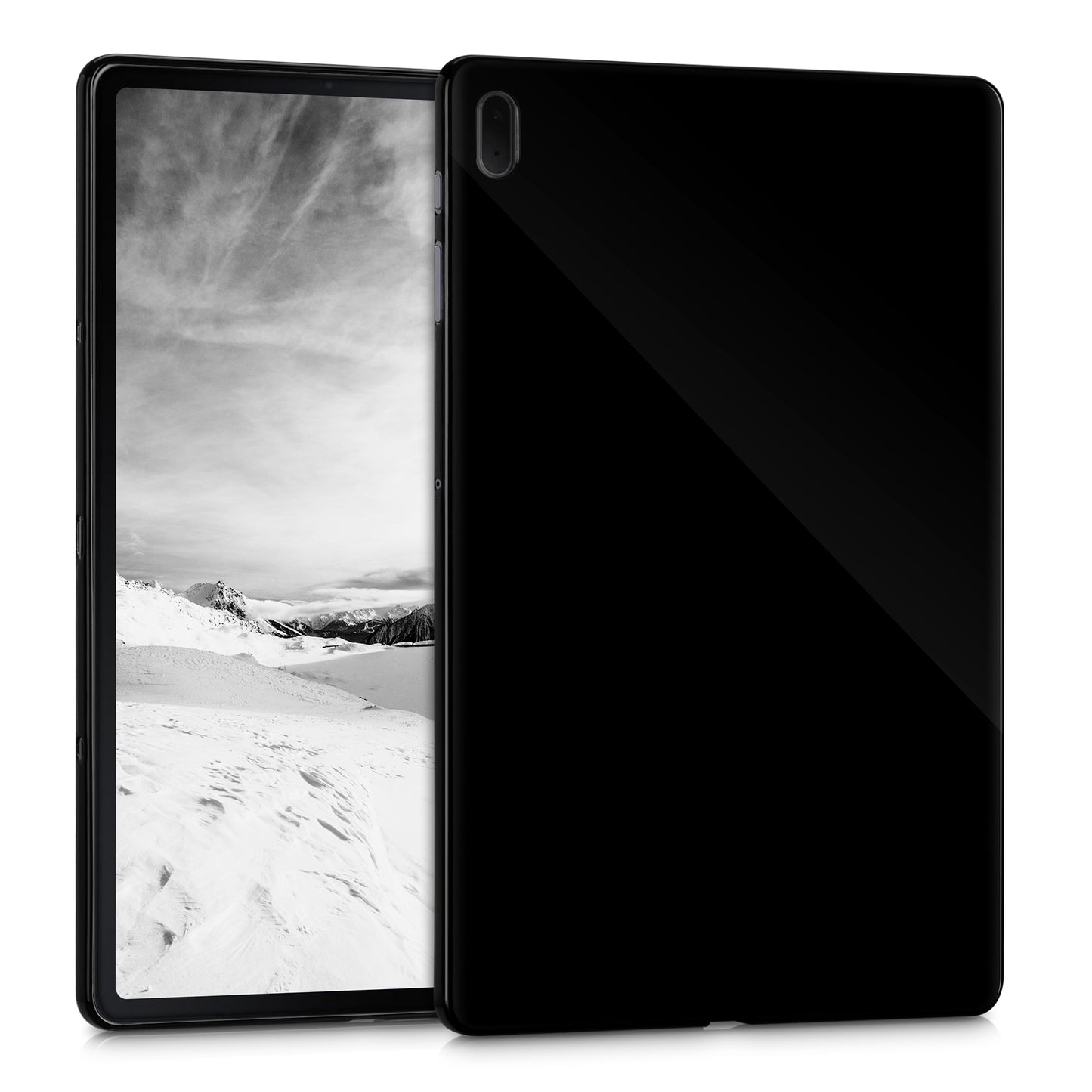kwmobile Schutzhülle kompatibel mit Samsung Galaxy Tab S7 FE - Hülle Silikon - Tablet Cover Case Schwarz Schwarz  