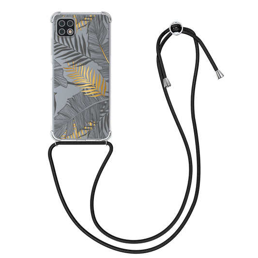 kwmobile Necklace Case kompatibel mit Samsung Galaxy A22 5G Hülle - Silikon Cover mit Handykette
