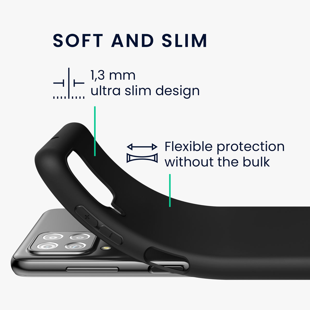 kwmobile Handyhülle für Samsung Galaxy A22 4G - Kabelloses Laden - Schutzhülle Cover